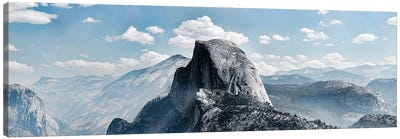 Scenic View Of Rock Formations, Half Dome, Yosemite Valley, Yosemite National Park, CA, USA Canvas Art Print - Snowy Mountain Art