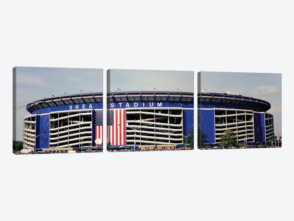 Facade Of Shea Stadium, Queens, New York City, NY, USA by Panoramic Images 3-piece Canvas Artwork