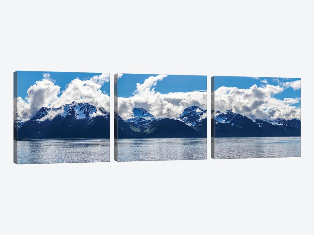 Scenic View Of Mountain Range, Resurrection Bay, Kenai Peninsula, Seward, AK, USA by Panoramic Images 3-piece Canvas Art