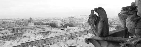 Paris Photography: Gargoyle Statue At A Cathedral, Notre Dame, Paris, Ile-De-France, France by Panoramic Images