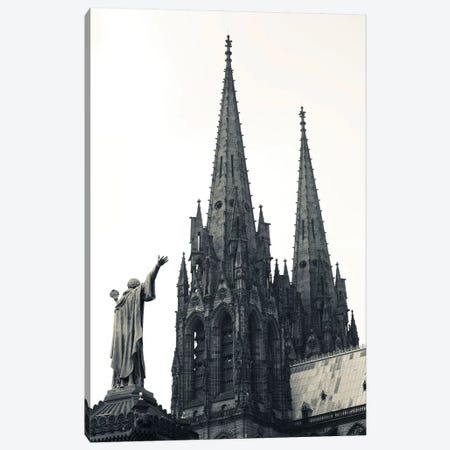 Low Angle View Of A Cathedral, Cathedrale Notre-Dame-De-L'Assomption, Clermont-Ferrand, Auvergne, Puy-De-Dome, France Canvas Print #PIM15328} by Panoramic Images Canvas Art Print