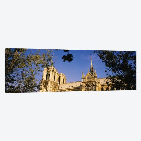 Low Angle View Of A Cathedral, Notre Dame Cathedral, Paris, France Canvas Print #PIM15329} by Panoramic Images Art Print