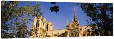 Low Angle View Of A Cathedral, Notre Dame Cathedral, Paris, France Canvas Art Print - Notre Dame Cathedral