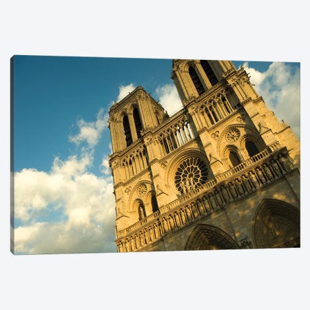Low Angle View Of A Cathedral, Notre Dame, Paris, Ile-De-France, France Canvas Print #PIM15331} by Panoramic Images Canvas Artwork