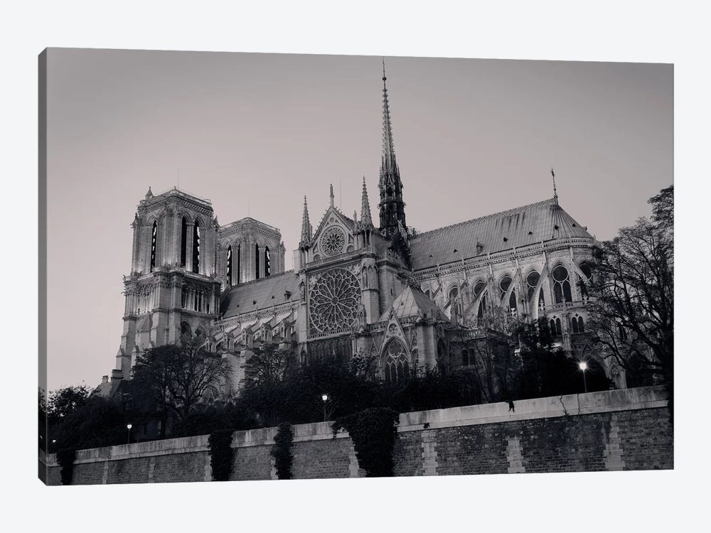 Low Angle View Of A Cathedral, Notre Dame, Paris, Ile-De-France, France by Panoramic Images 1-piece Canvas Print