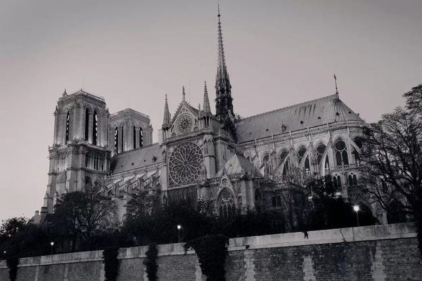 Notre Dame Cathedral: Low Angle View Of A Cathedral, Notre Dame, Paris, Ile-De-France, France by Panoramic Images