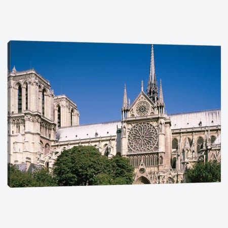 Low Angle View Of The Notre Dame, Paris, Ile-De-France, France Canvas Print #PIM15333} by Panoramic Images Canvas Wall Art