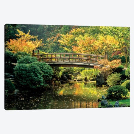 "Autumn at the Moon Bridge", Japanese Garden, Portland, Oregon, USA Canvas Print #PIM15337} by Panoramic Images Art Print