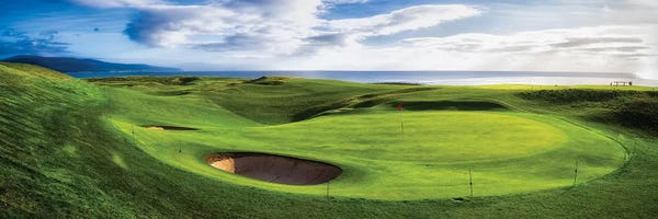 Golf Courses: 18th Green at Brora Golf Club, Moray Firth, Brora, Scotland by Panoramic Images