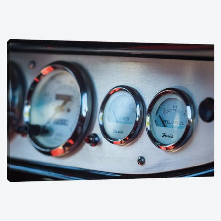 1930's-era car exterior radiator temperature gauge, Gloucester, Cape Ann, Essex County, Massachusetts, USA Canvas Print #PIM15339} by Panoramic Images Canvas Wall Art