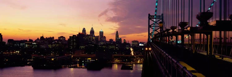 Bridge over a river, Benjamin Franklin Bridge, Philadelphia, Pennsylvania, USA