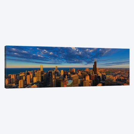 Aerial view of cityscape at the waterfront, Lake Michigan, Chicago, Cook County, Illinois, USA Canvas Print #PIM15345} by Panoramic Images Canvas Art