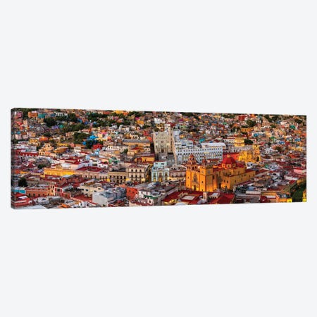 Aerial view of colorful city, Guanajuato, Mexico Canvas Print #PIM15346} by Panoramic Images Canvas Art