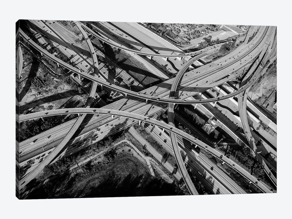Aerial view of freeway interchange, City Of Los Angeles, Los Angeles County, California, USA by Panoramic Images 1-piece Canvas Art Print