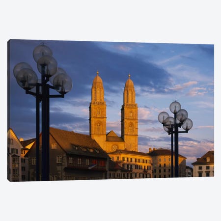 Low angle view of a church, Grossmunster, Zurich, Switzerland Canvas Print #PIM1534} by Panoramic Images Canvas Art