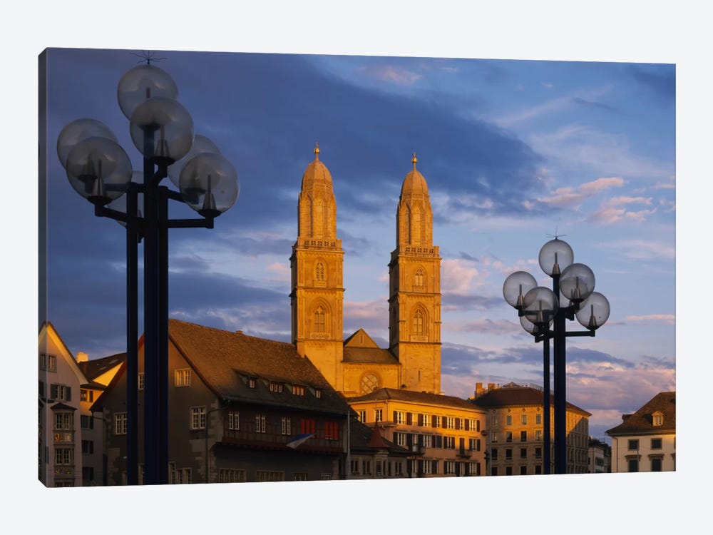 Low angle view of a church, Grossmunster, Zurich, Switzerland by Panoramic Images 1-piece Art Print