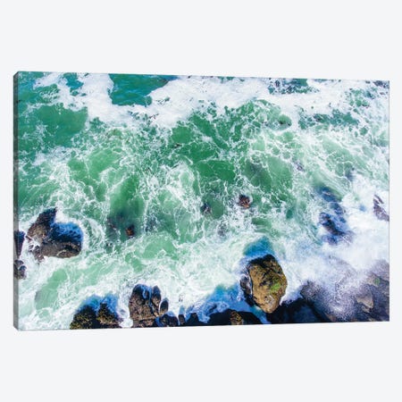 Aerial view of the beach, Newport, Lincoln County, Oregon, USA Canvas Print #PIM15351} by Panoramic Images Canvas Wall Art