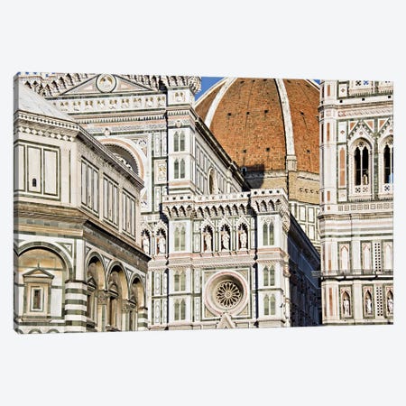 Architectural detail of a cathedral, Duomo Santa Maria Del Fiore, Florence, Tuscany, Italy Canvas Print #PIM15358} by Panoramic Images Canvas Art