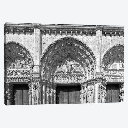 Architectural details at the entrance of a cathedral, Portail Royal, Chartres Cathedral, Chartres, Eure-et-Loir, France Canvas Print #PIM15359} by Panoramic Images Canvas Art