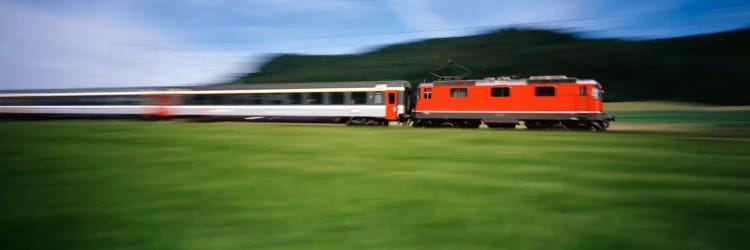 Train moving on a railroad track