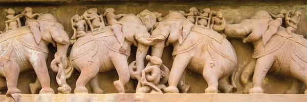 Indian Décor: Arts on wall, Khajuraho temples, India by Panoramic Images