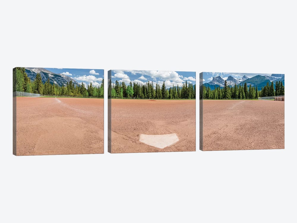 Baseball field, Baseball Diamond, Alberta, Canada by Panoramic Images 3-piece Canvas Print