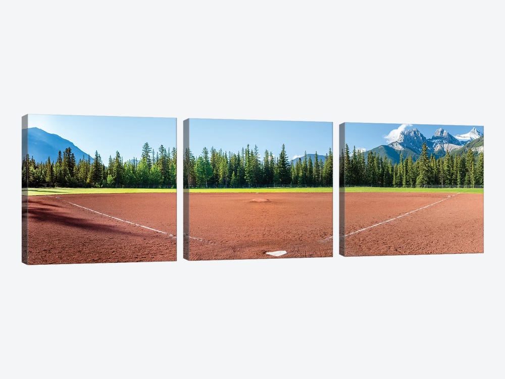 Baseball field, Baseball Diamond, Alberta, Canada by Panoramic Images 3-piece Canvas Artwork