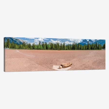 Baseball glove and ball on landscape, Baseball Diamond, Alberta, Canada Canvas Print #PIM15372} by Panoramic Images Canvas Art