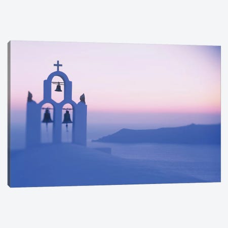Bell tower of a church at sunset, Santorini, Greece Canvas Print #PIM15375} by Panoramic Images Art Print