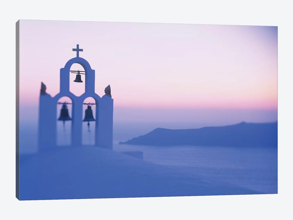 Bell tower of a church at sunset, Santorini, Greece by Panoramic Images 1-piece Canvas Wall Art
