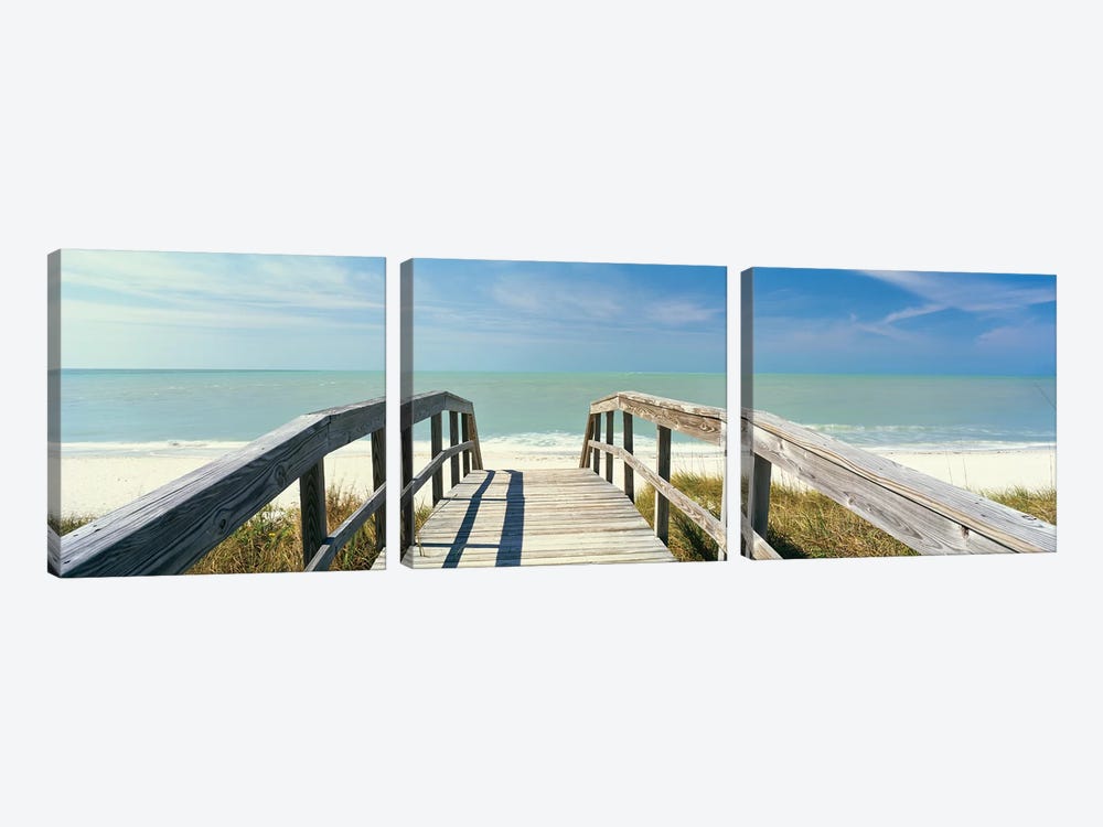 Boardwalk on the beach, Gasparilla Island, Florida, USA by Panoramic Images 3-piece Canvas Print