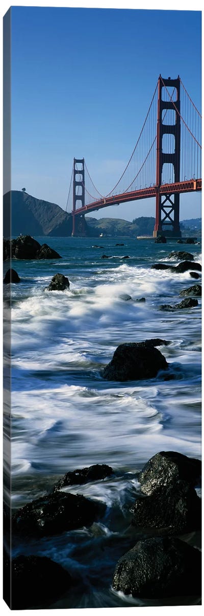 Bridge across the sea, Golden Gate Bridge, Baker Beach, San Francisco, California, USA Canvas Art Print - Golden Gate Bridge