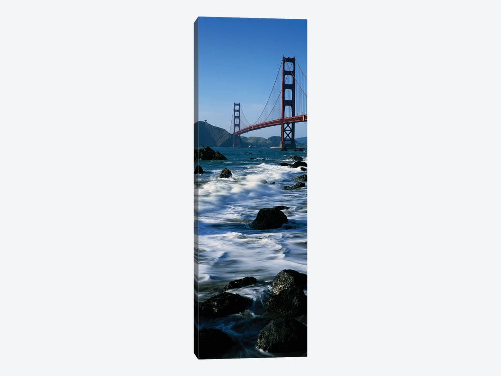 Bridge across the sea, Golden Gate Bridge, Baker Beach, San Francisco, California, USA by Panoramic Images 1-piece Canvas Print
