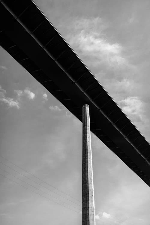 Bridge pillar supporting bridge, Freeway Bridge  near Horb am Neckar, Baden Wurttemberg, Germany