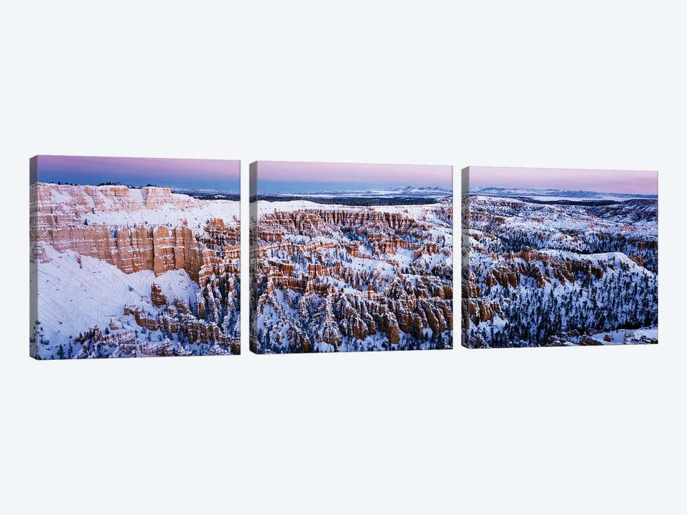 Canyon covered with snow, Bryce Point, Bryce Canyon National Park, Utah, USA by Panoramic Images 3-piece Canvas Artwork