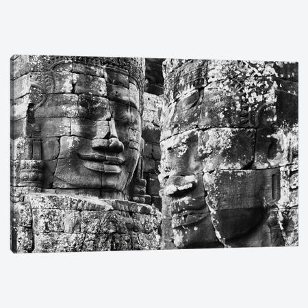 Carved stone faces in the Khmer temple of Bayon, Siem Reap, Cambodia Canvas Print #PIM15401} by Panoramic Images Canvas Artwork