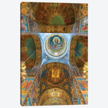 Ceiling of the Church of the Savior on Blood, Saint Petersburg, Russia Canvas Print #PIM15402} by Panoramic Images Canvas Artwork