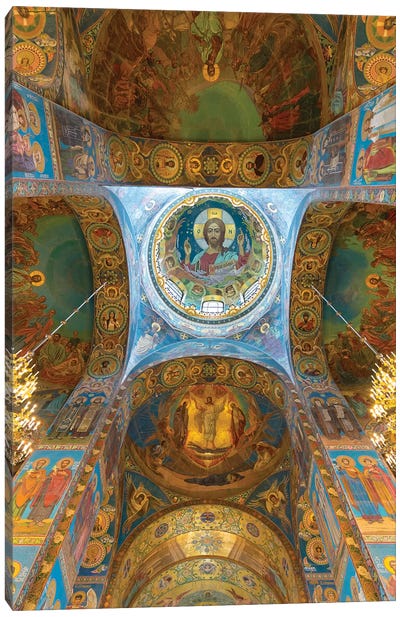 Ceiling of the Church of the Savior on Blood, Saint Petersburg, Russia Canvas Art Print - Russia Art