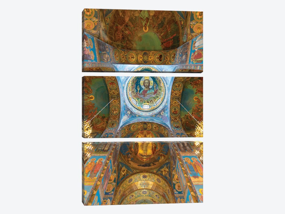 Ceiling of the Church of the Savior on Blood, Saint Petersburg, Russia by Panoramic Images 3-piece Canvas Print