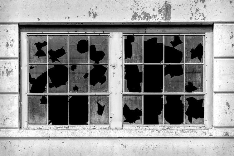 Close-up of a broken window, California, USA