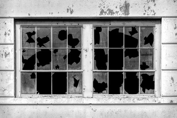 Close-up of a broken window, California, USA