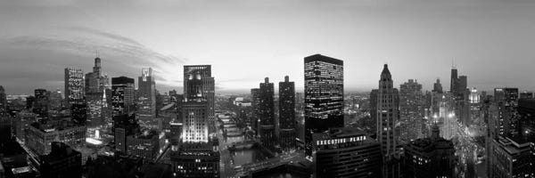 Black & White Scenic Art:  Chicago, Illinois, USA by Panoramic Images