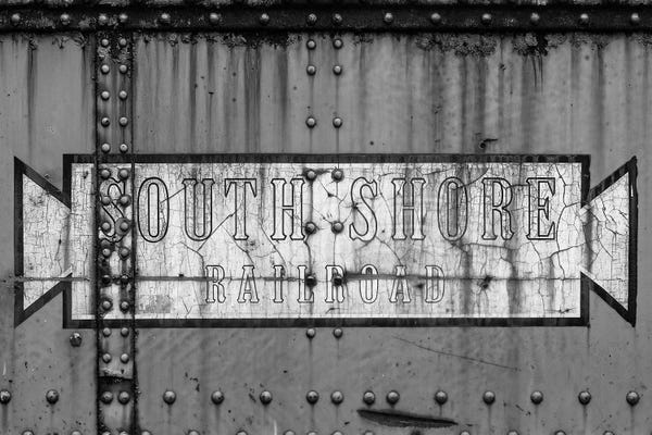 Trains: Close-up of freight railroad car, South Shore Line, Chicago, Cook County, Illinois, USA by Panoramic Images