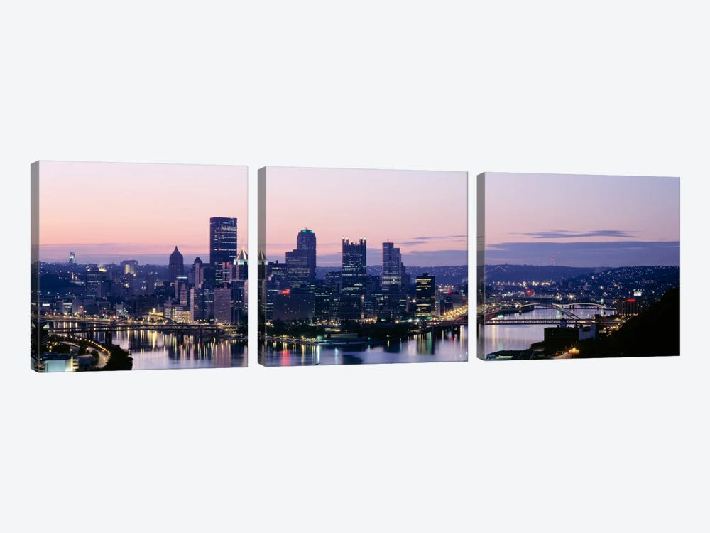 USA, Pennsylvania, Pittsburgh, Monongahela River by Panoramic Images 3-piece Canvas Art