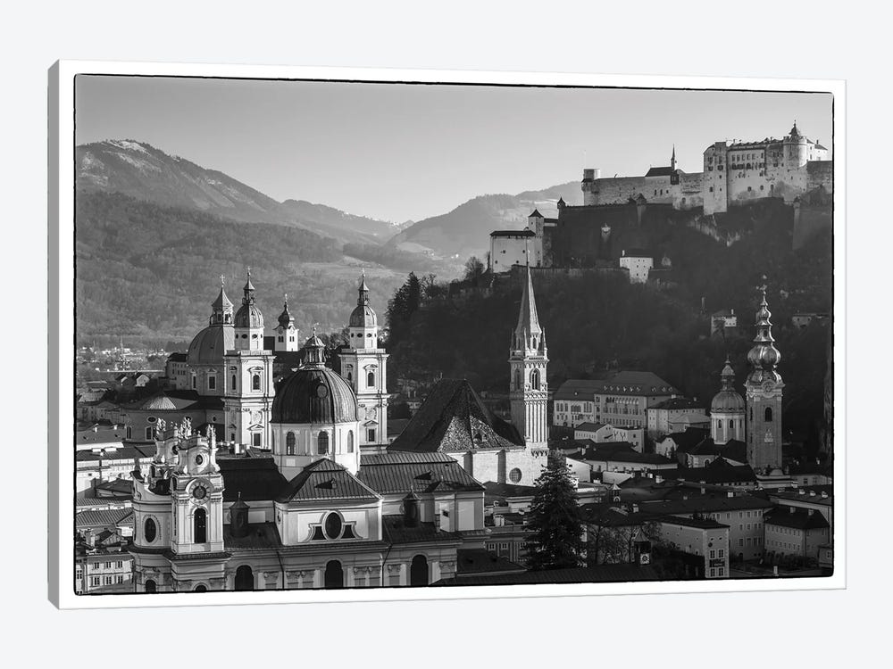 Elevated view of buildings in city, Salzburg, Salzburgerland, Austria by Panoramic Images 1-piece Canvas Wall Art