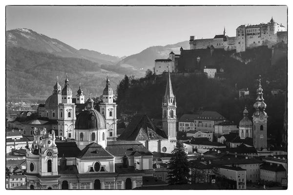 Salzburg: Elevated view of buildings in city, Salzburg, Salzburgerland, Austria by Panoramic Images