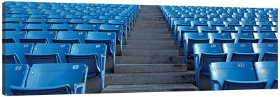 Empty blue seats in a stadium, Soldier Field, Chicago, Illinois, USA Canvas Art Print