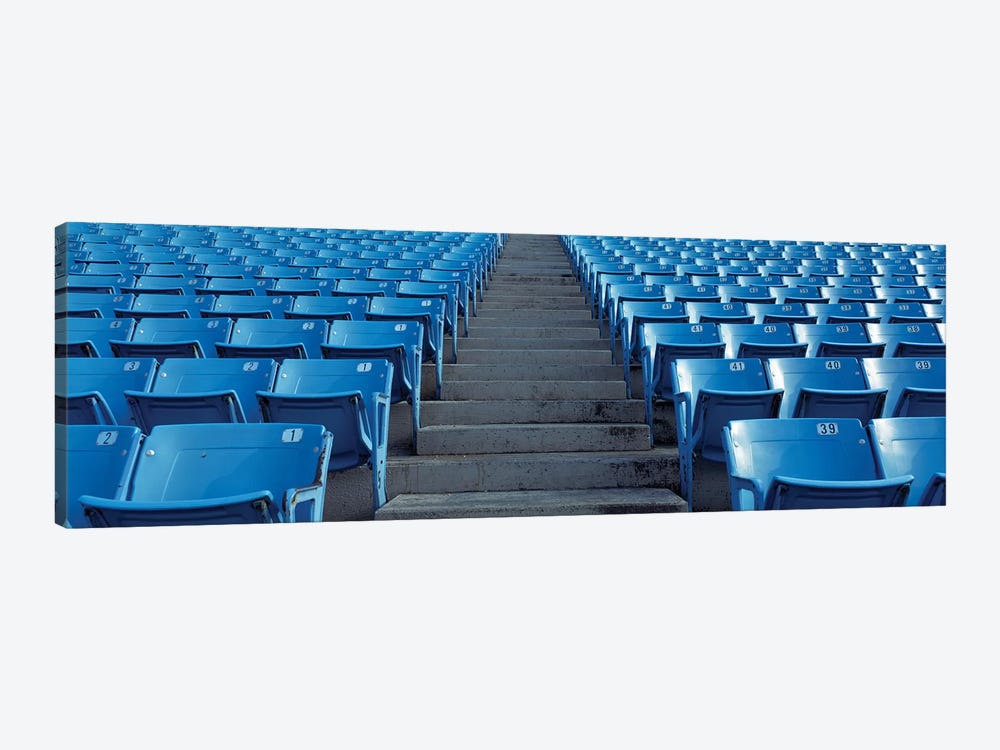 Empty blue seats in a stadium, Soldier Field, Chicago, Illinois, USA by Panoramic Images 1-piece Art Print