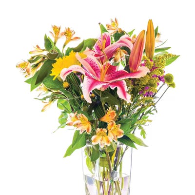 Flowers in a vase by Panoramic Images canvas print