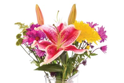 Flowers in a vase by Panoramic Images gallery poster